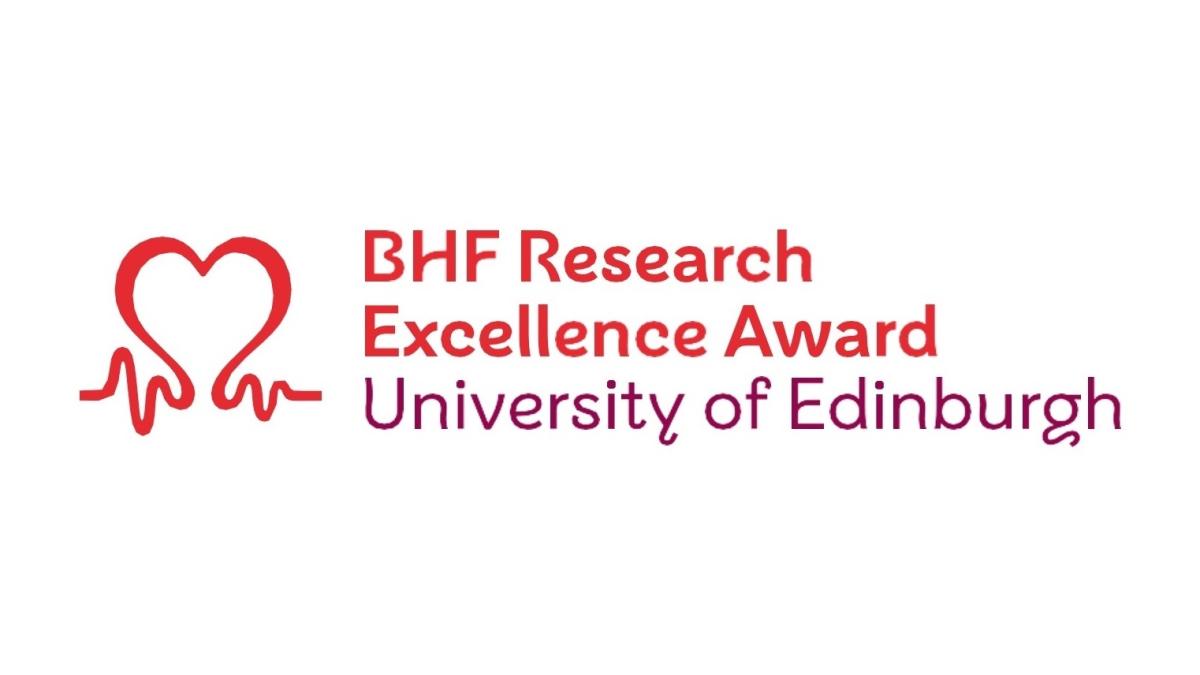 BHF logo with text saying BHF Research Excellence Award, University of Edinburgh