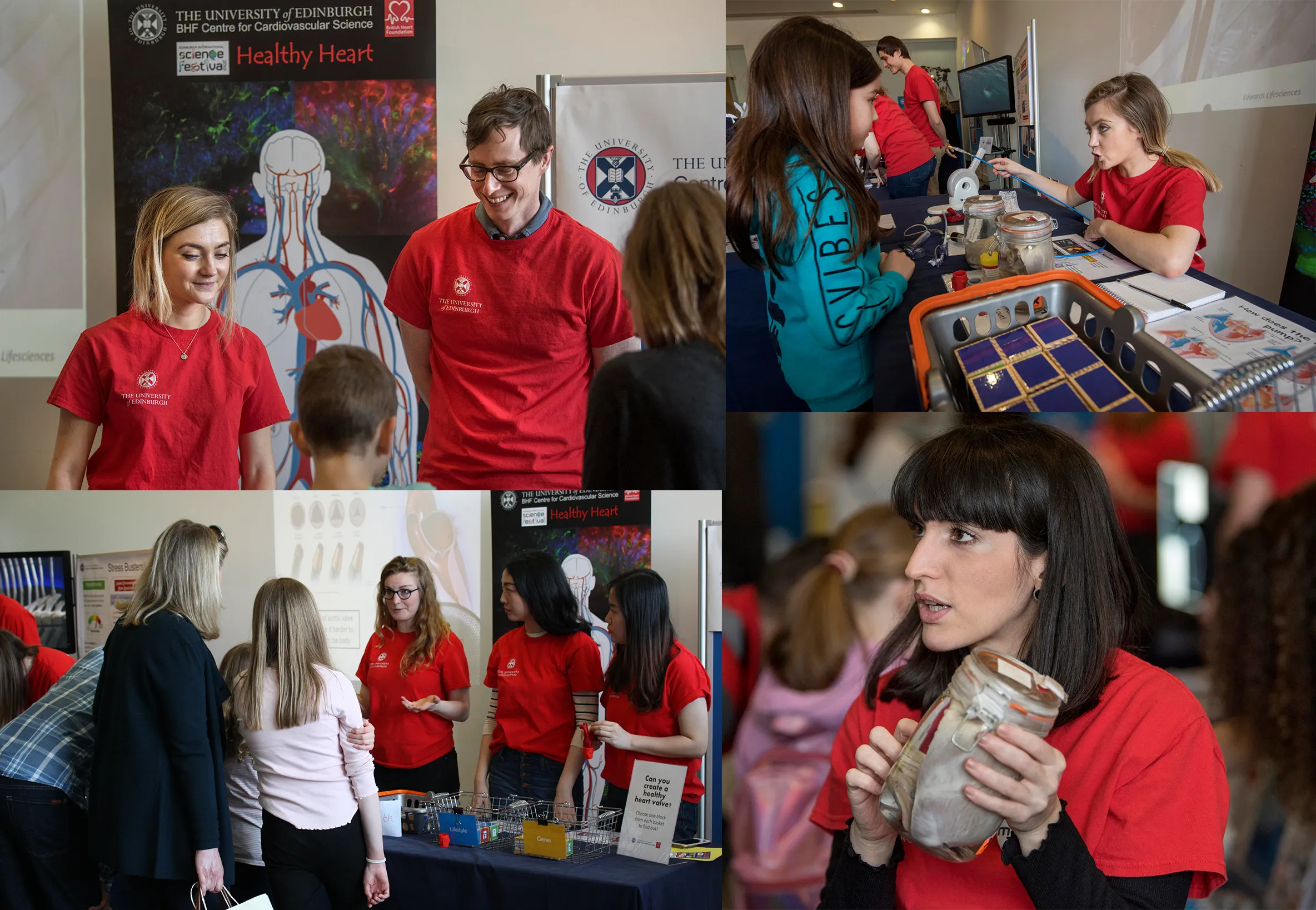 Phil Coan, Mhairi Doris, Linda Feng, Rongling Wang, and Grace Bailey at the Science Festival at the National Museum