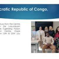 Text: African Network 2025 to 2026: Democratic Republic of Congo: Dr. Paul Musa from the Centre Antipoison De Lubumbashi visited the Tygerberg Poison Information Centre, Cape Town, from 13th to 20th July 2025