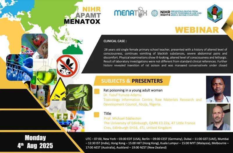 APAMT–MENATOX–NIHR Webinar Series - 04AUG25