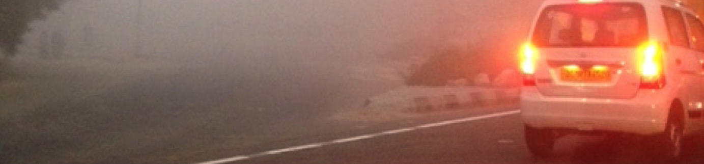 Image of air pollution behind car
